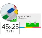 Banderitas separadoras q-connect 25x45 mm transparentes y color pack de 4 con 40 hojas