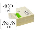 Bloc de notas adhesivas quita y pon Q-connect 76 x 76 mm amarillo con 400 hojas
