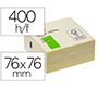 Bloc de notas adhesivas quita y pon Q-connect 76 x 76 mm amarillo con 400 hojas