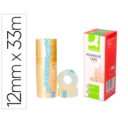 Cinta adhesiva q-connect transparente 33 mt x 12 mm