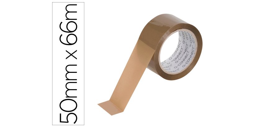 Cinta adhesiva polipropileno havana  45 micras  q-connect 66 m x 50 mm 