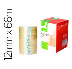 Cinta adhesiva q-connect transparente 66 mt x 12 mm