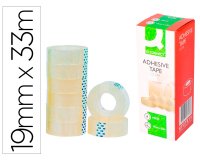 Cinta adhesiva q-connect transparente 33 mt x 19 mm