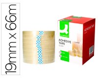 Cinta adhesiva q-connect transparente 66 mt x 19 mm