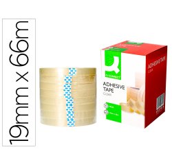 Cinta adhesiva q-connect transparente 66 mt x 19 mm