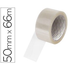 Cinta adhesiva polipropileno 45 micras transparente q-connect 66 m x 50 mm