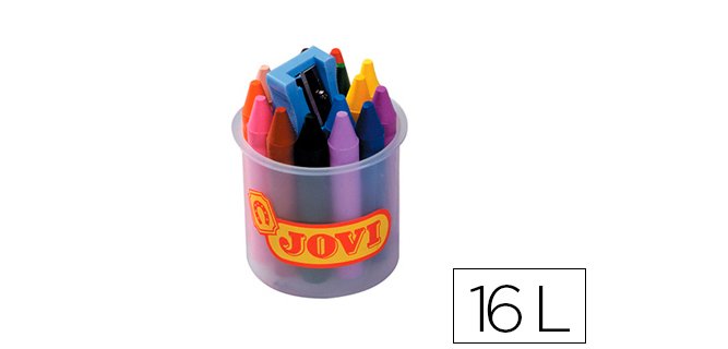 Lapices cera jovicolor bote de 16 unidades colores surtidos