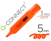 Rotulador q-connect fluorescente naranja punta biselada