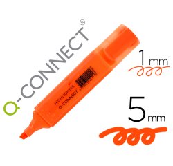 Rotulador q-connect fluorescente naranja punta biselada
