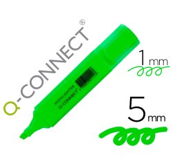Rotulador q-connect fluorescente verde punta biselada