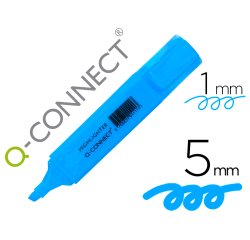 Rotulador q-connect fluorescente azul punta biselada