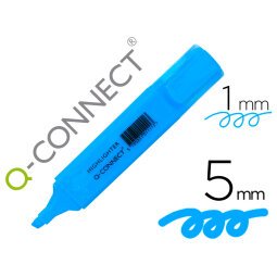 Rotulador q-connect fluorescente azul punta biselada