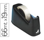 Portarrollo sobremesa q-connect plastico para cintas de 33 y 66 m color negro