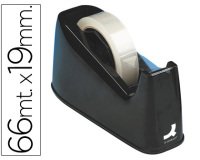 Portarrollo sobremesa q-connect plastico para cintas de 33 y 66 mt color negro