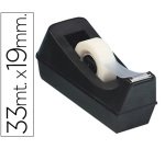 Portarrollo sobremesa q-connect plastico para cinta de 33 mt color negro