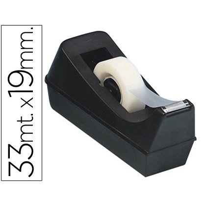 Portarrollo sobremesa q-connect plastico para cinta de 33 m color negro