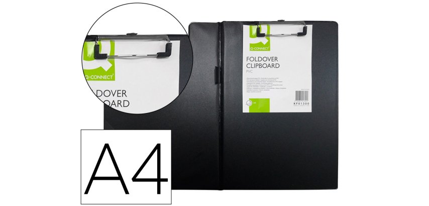 Carpeta portaboc q-connect miniclips plástico A4 negro
