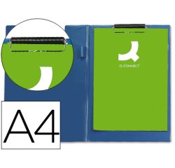 Carpeta portabloc q-connect miniclips plástico din a4 azul