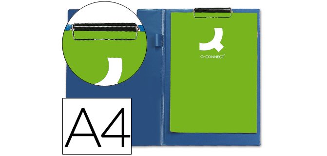 Carpeta portabloc q-connect miniclips plástico din a4 azul