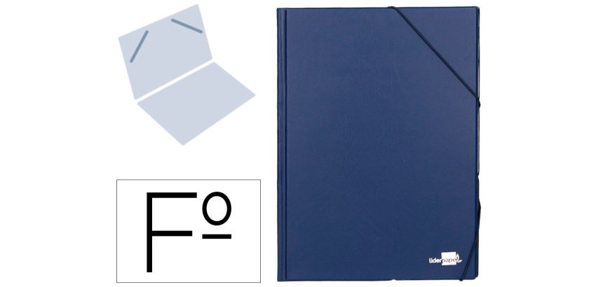 Carpeta liderpapel gomas folio sencilla pvc azul