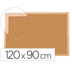 Pizarra corcho q-connect 120x90 cm marco de madera