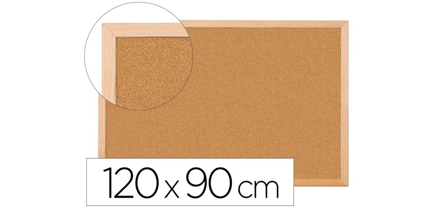 Pizarra corcho q-connect 120x90 cm marco de madera