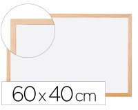 Pizarra blanca q-connect melamina marco de madera 60x40 cm