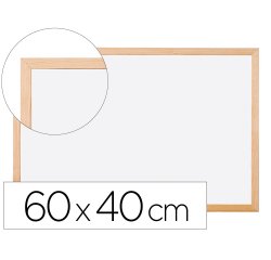 Pizarra blanca q-connect melamina marco de madera 60x40 cm