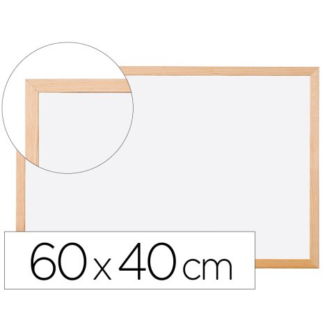 Pizarra blanca q-connect melamina marco de madera 60x40 cm