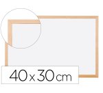 Pizarra blanca q-connect melamina marco de madera 40x30 cm