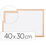 Pizarra blanca q-connect melamina marco de madera 40x30 cm