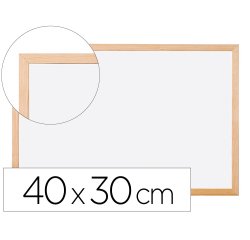 Pizarra blanca q-connect melamina marco de madera 40x30 cm