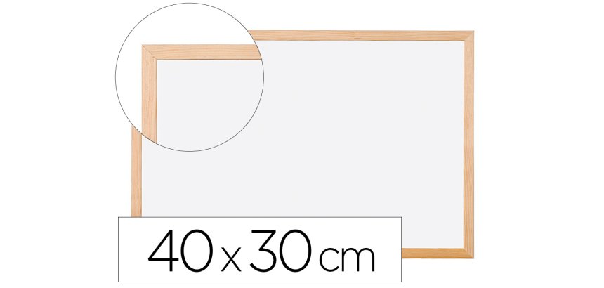 Pizarra blanca q-connect melamina marco de madera 40x30 cm