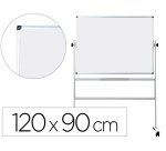 Pizarra blanca q-connect doble cara melamina marco de aluminio 120x90 cm giratoria