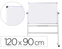 Pizarra blanca q-connect doble cara melamina marco de aluminio 120x90 cm giratoria