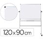 Pizarra blanca q-connect doble cara melamina marco de aluminio 120x90 cm giratoria