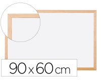 Pizarra blanca q-connect melamina marco de madera 90x60 cm