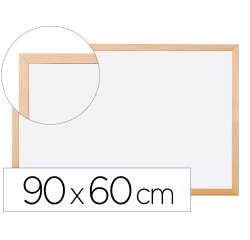 Pizarra blanca q-connect melamina marco de madera 90x60 cm