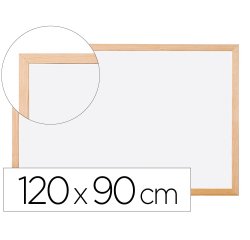 Pizarra blanca q-connect melamina marco de madera 120x90 cm
