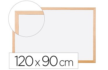 Pizarra blanca q-connect melamina marco de madera 120x90 cm