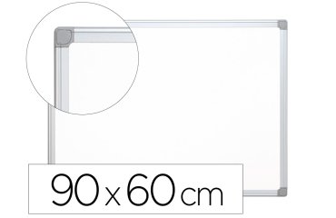 Pizarra blanca q-connect melamina marco de aluminio 90x60 cm