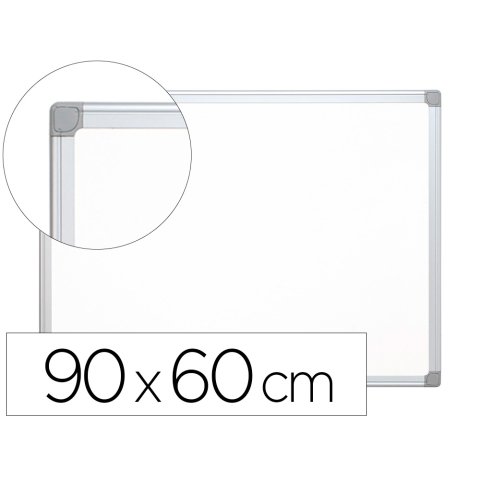 Pizarra blanca q-connect melamina marco de aluminio 90x60 cm