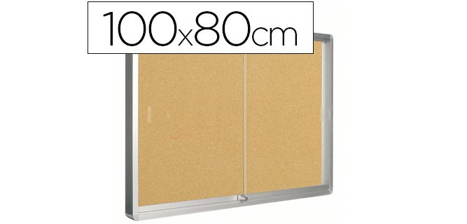 Vitrina de anuncios q-connect marco de aluminio 80x100 cm