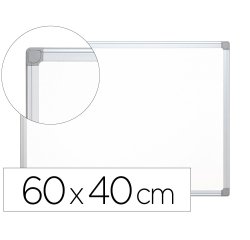Pizarra blanca q-connect melamina marco de aluminio 60x45 cm