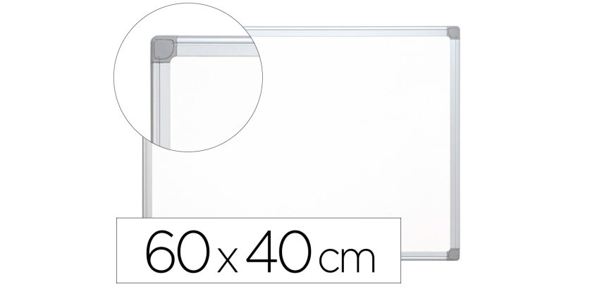 Pizarra blanca q-connect melamina marco de aluminio 60x45 cm