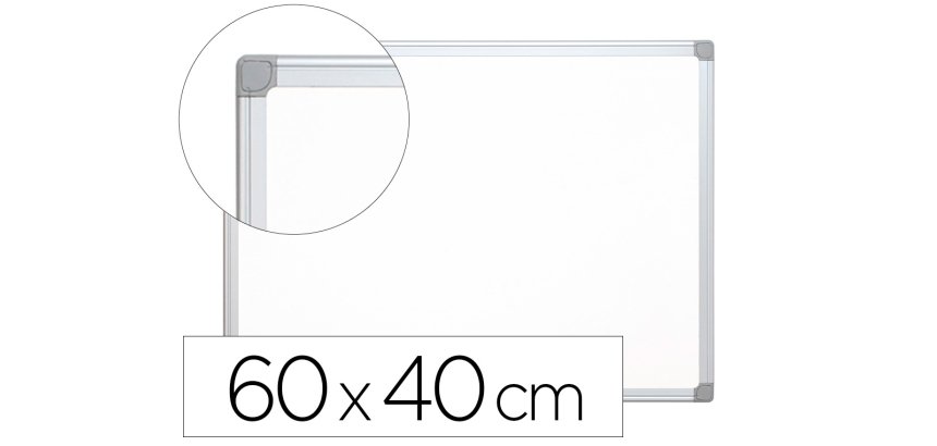 Pizarra blanca q-connect melamina marco de aluminio 60x45 cm