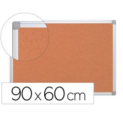 Pizarra corcho q-connect marco de aluminio 90x60 cm
