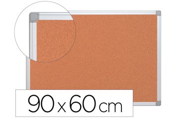 Pizarra corcho q-connect marco de aluminio 90x60 cm