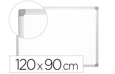Pizarra blanca q-connect melamina marco de aluminio 120x90 cm