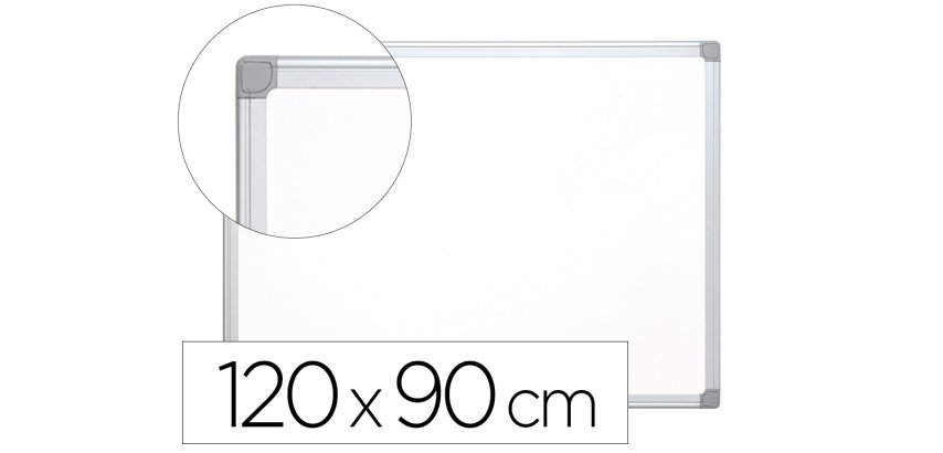 Pizarra blanca q-connect melamina marco de aluminio 120x90 cm